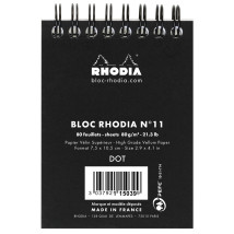 Rhodia Classic Wirebound Notepad - Small - Black - Dotted - Picture 1